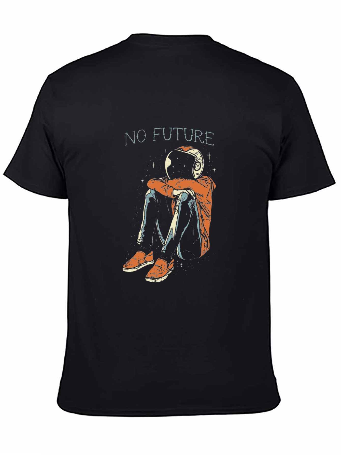 No Future Astronaut Graphic Print T-Shirt