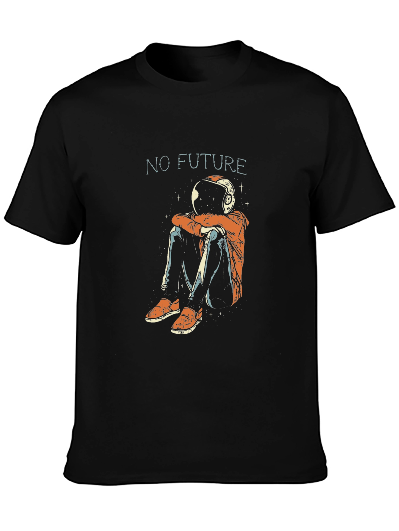 No Future Astronaut Graphic Print T-Shirt