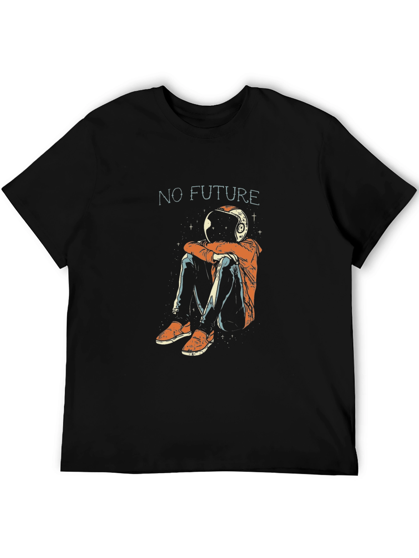 No Future Astronaut Graphic Print T-Shirt