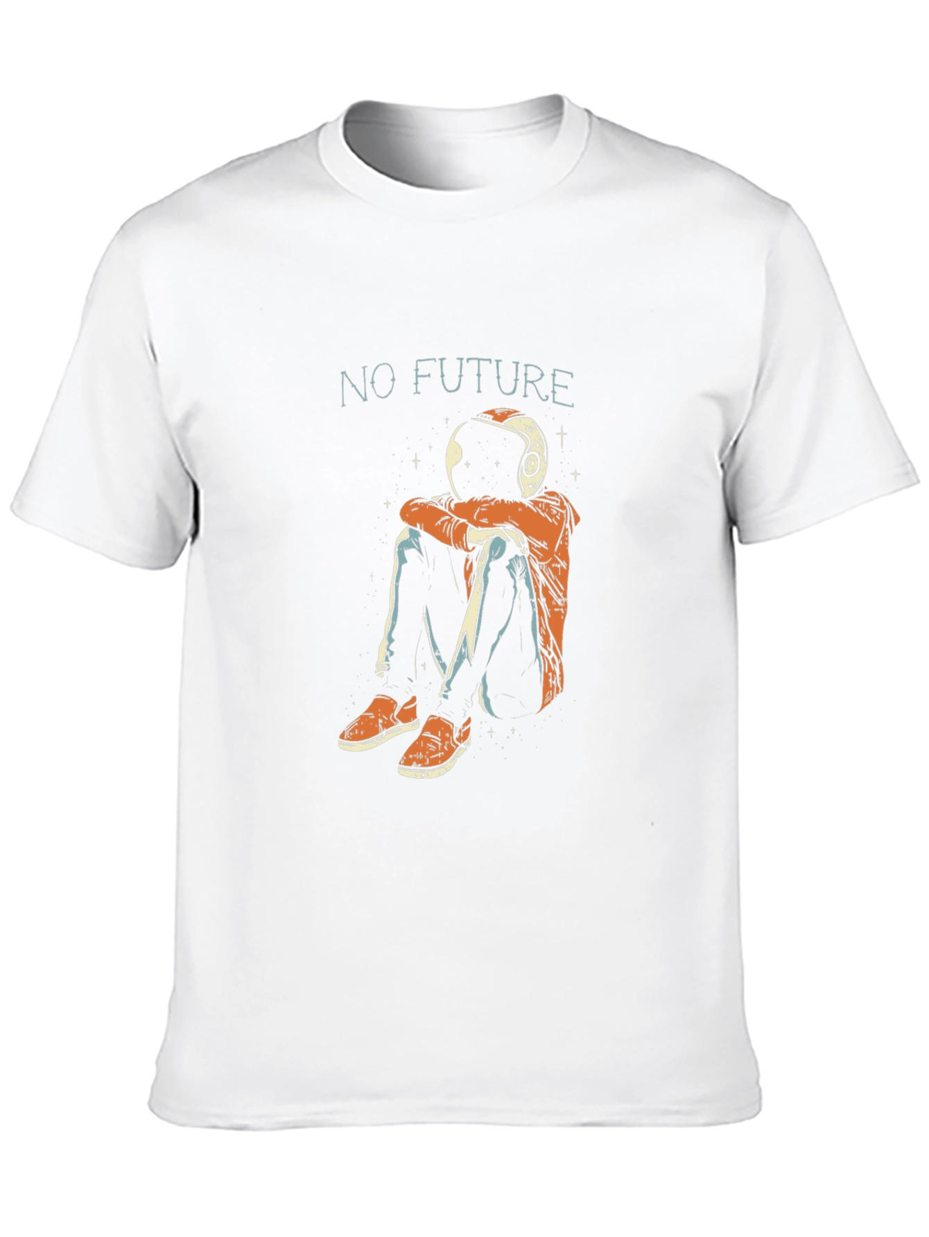 No Future Astronaut Graphic Print T-Shirt