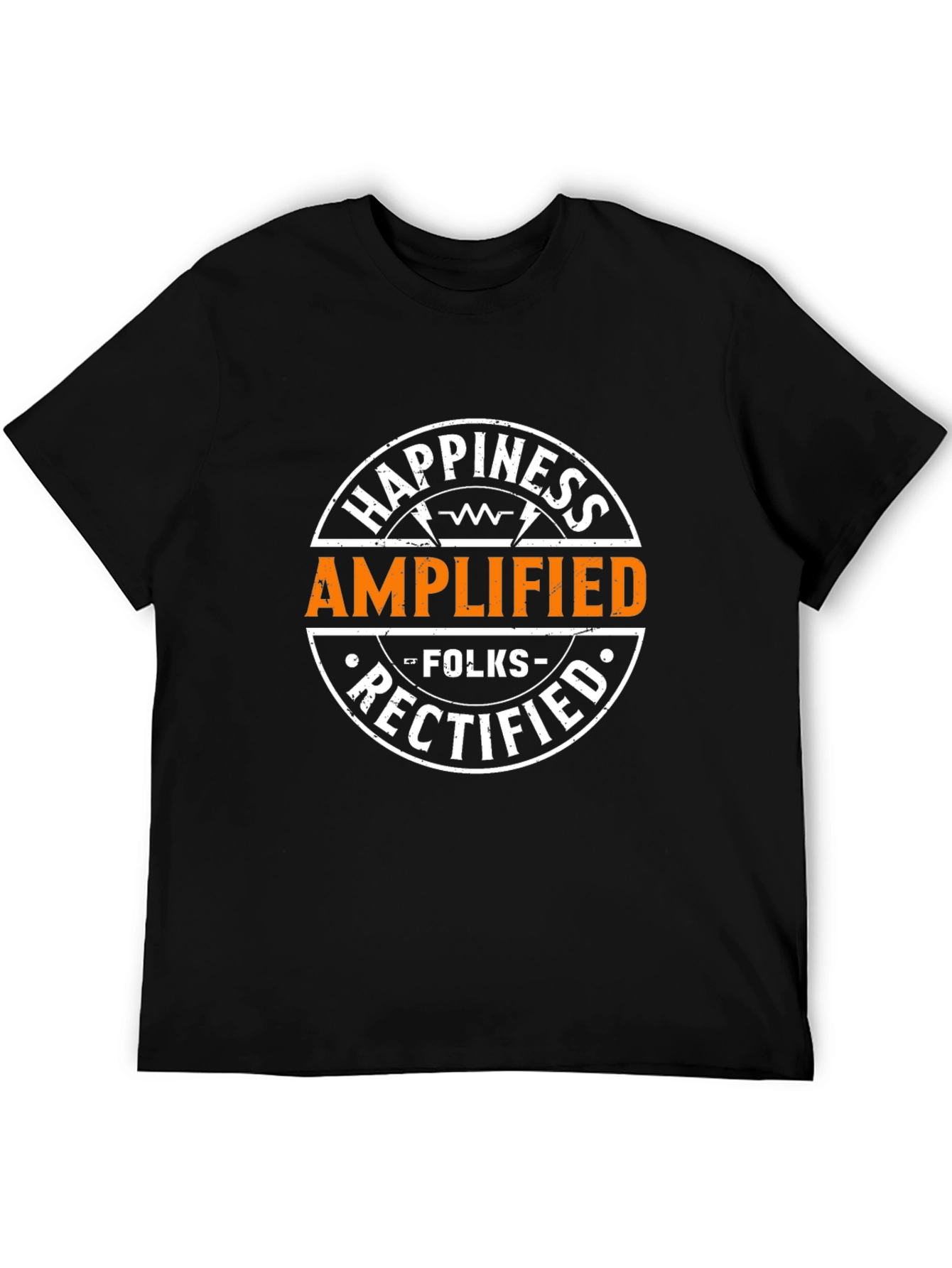 Happiness Amplified T-Shirt - Black Graphic Tee