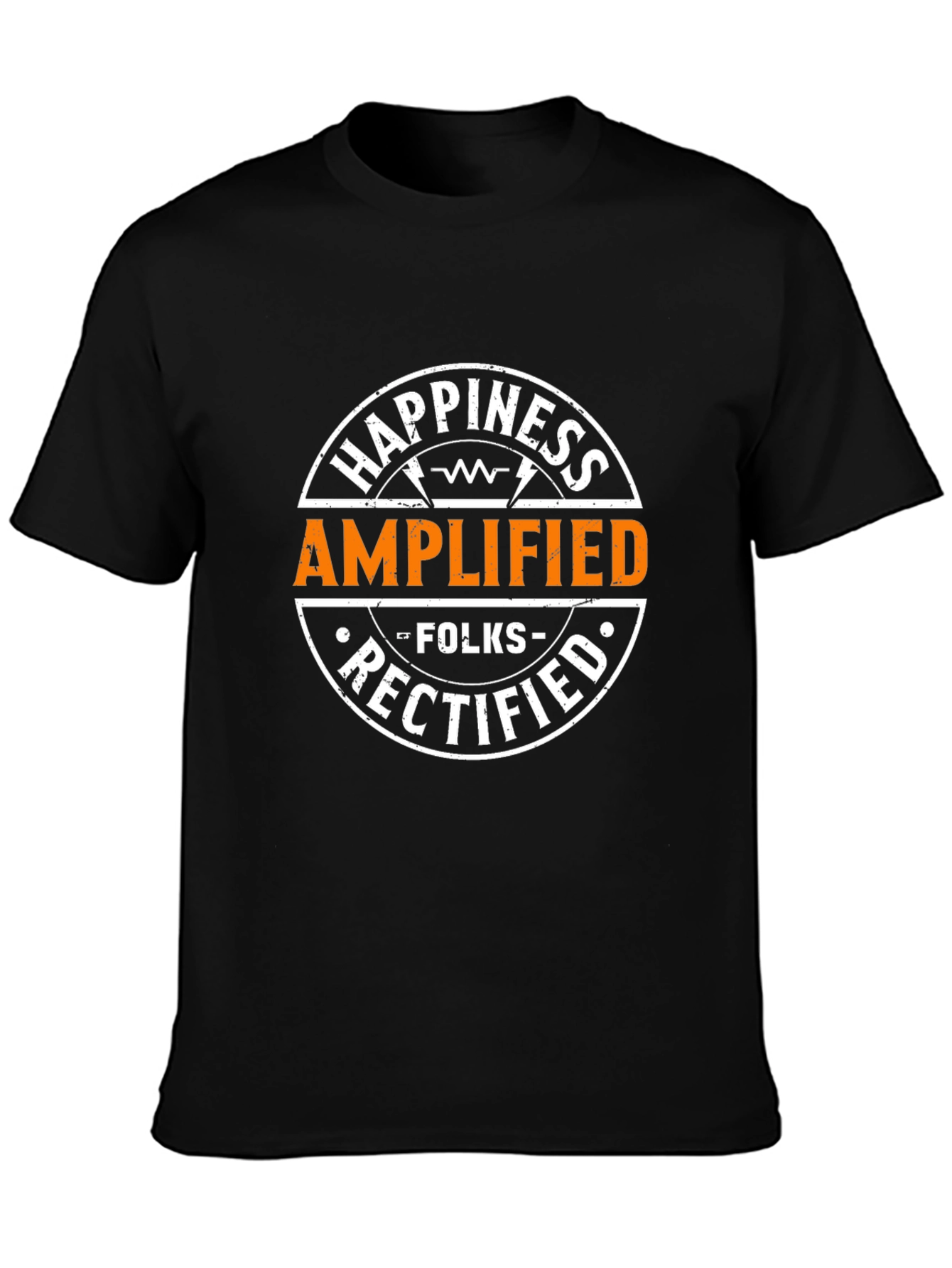 Happiness Amplified T-Shirt - Black Graphic Tee
