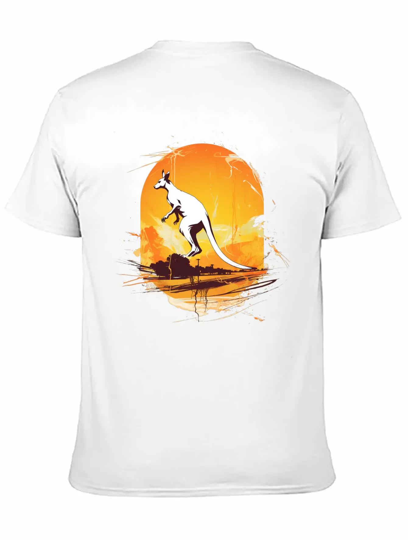 Dynamic Kangaroo Sketch Basic Graphic T-Shirt – Daily Comfort In Soft Cotton