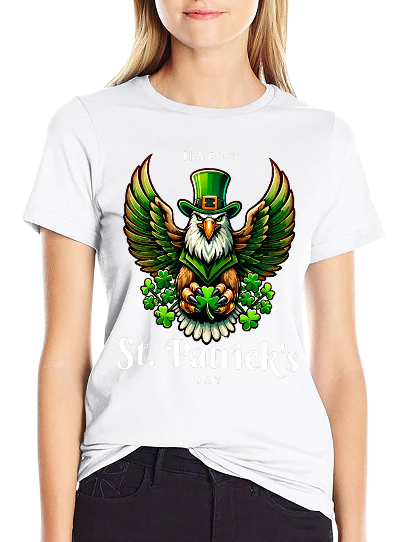 St. Patricks Day Eagle Graphic Tee