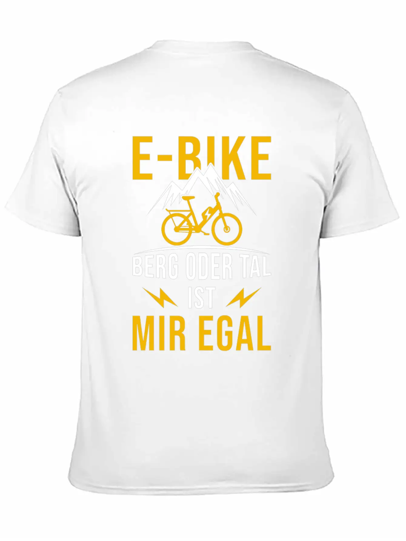 E-Bike Mountain Or Valley I Don't Care Bicycle Stylish Everyday T-Shirt – Unisex Basic Cotton Tee