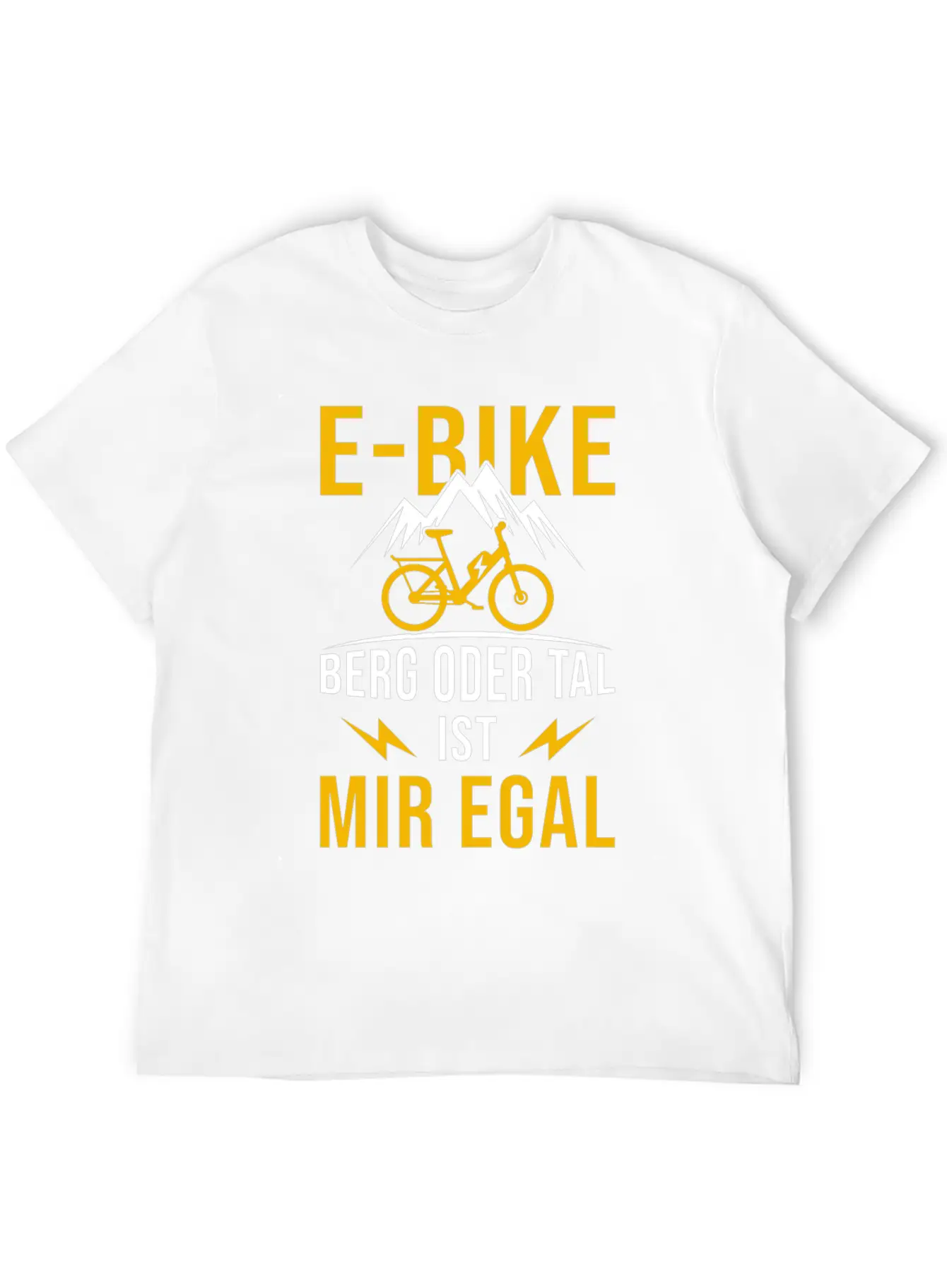 E-Bike Mountain Or Valley I Don't Care Bicycle Stylish Everyday T-Shirt – Unisex Basic Cotton Tee