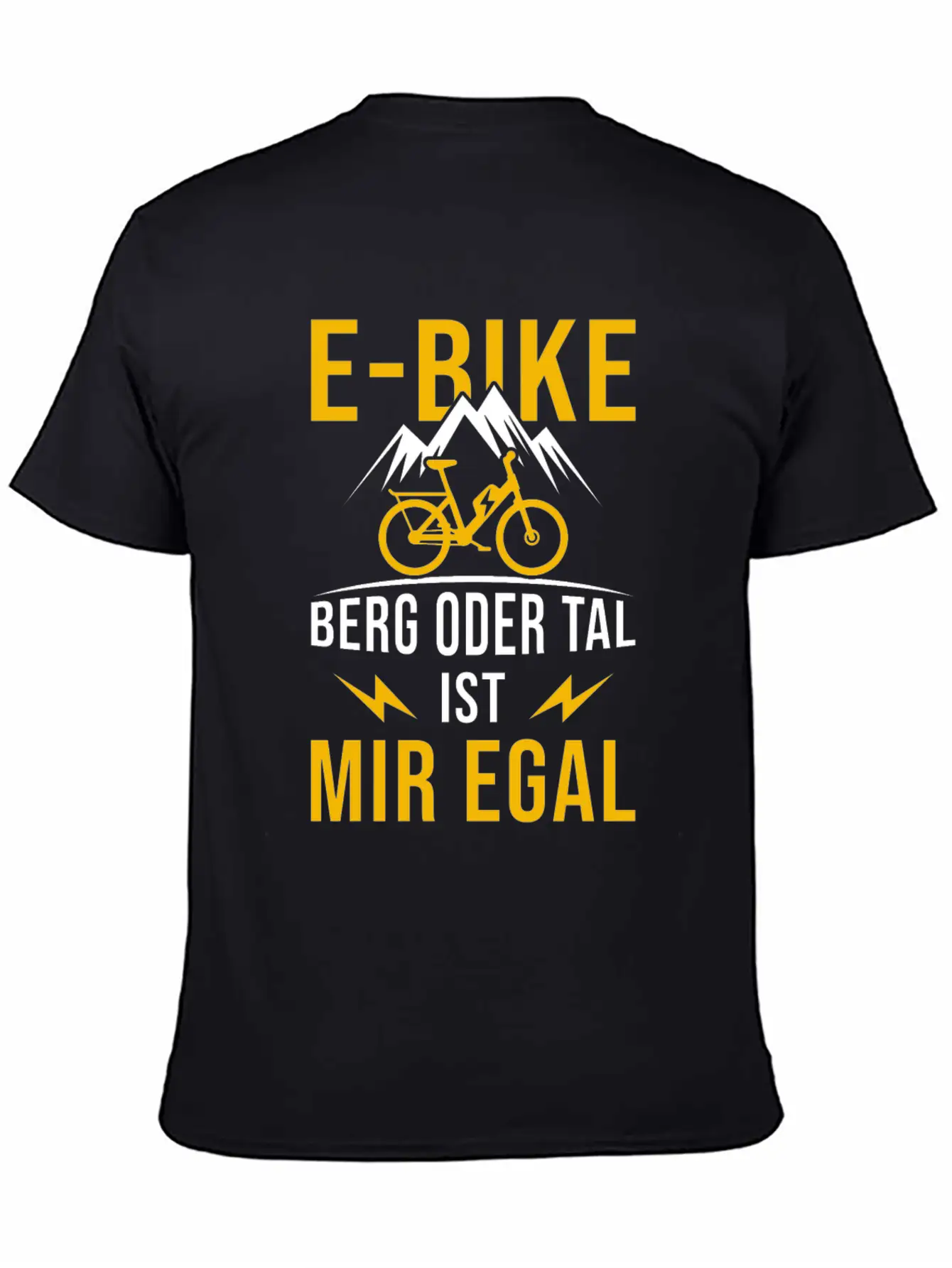 E-Bike Mountain Or Valley I Don't Care Bicycle Stylish Everyday T-Shirt – Unisex Basic Cotton Tee