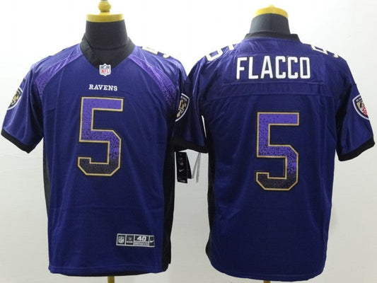 Men's Baltimore Ravens Joe Flacco #5 Purple Game Player Jerseys