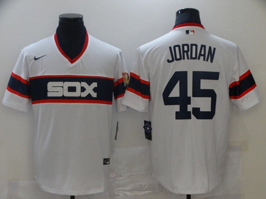 Men's Chicago White Sox Michael Jordan #45 White Stitched Jerseys