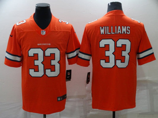 Men's Denver Broncos Javonte Williams #33 Orange Game Player Jerseys