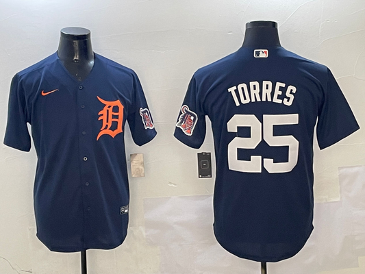 Men's Detroit Tigers Gleyber Torres #25 Navy Limited Player Jerseys