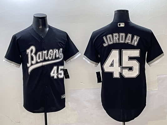 Men's Chicago White Sox Michael Jordan #45 Black Alternate Replica Team Jerseys