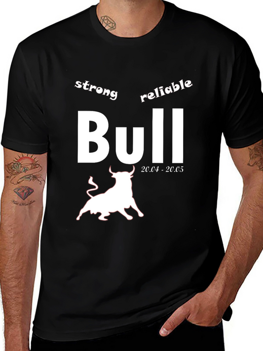 Strong Reliable Bull Zodiac Black T-Shirt