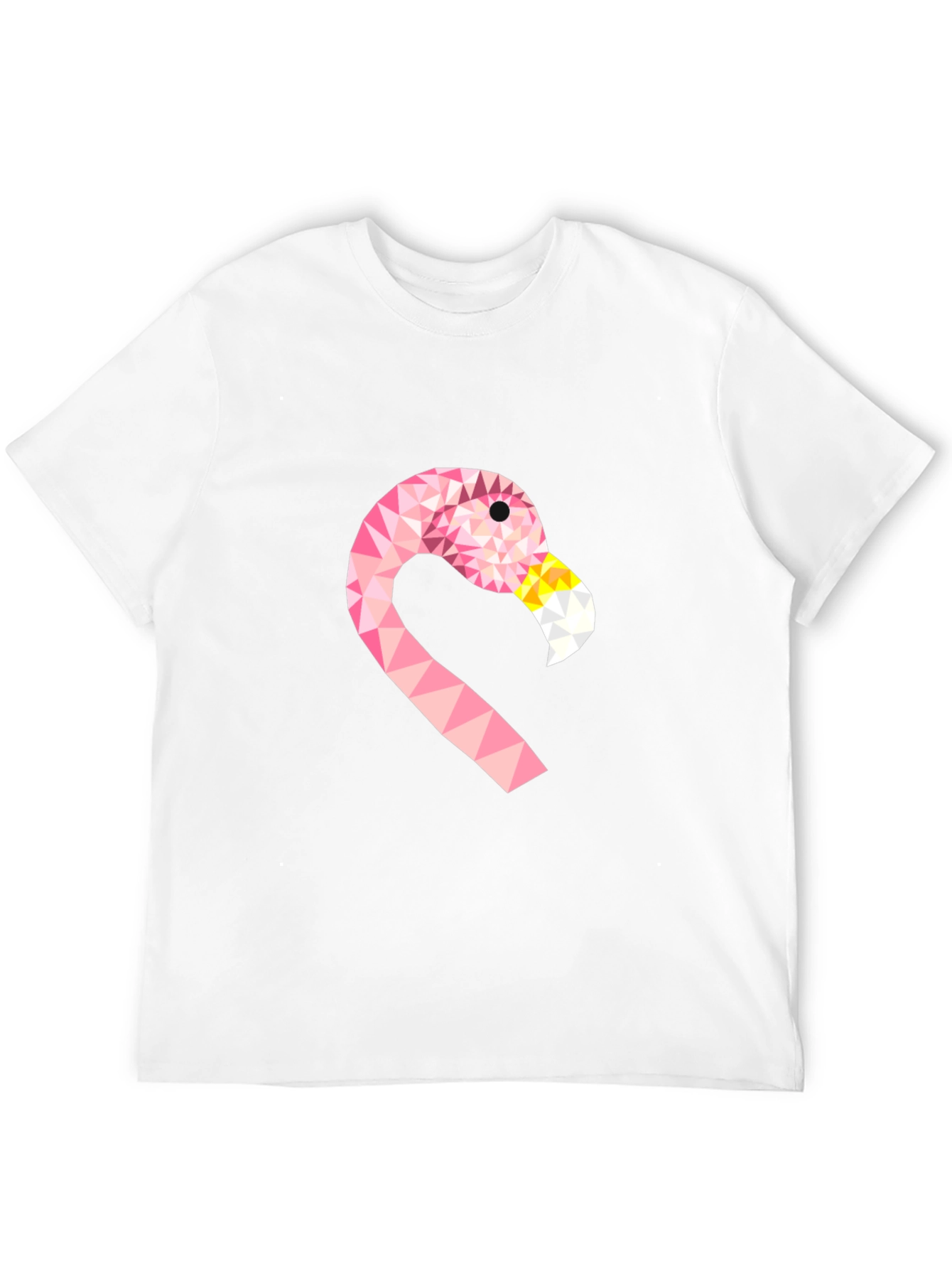 Geometric Flamingo Tee - Black Cotton Blend