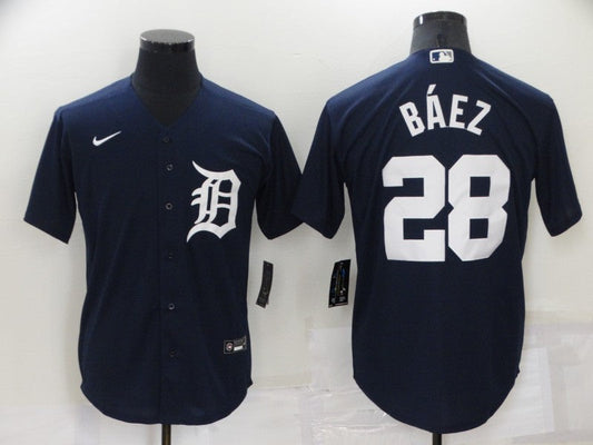 Men's Detroit Tigers Javier Baez #28 Navy Replica Baseball Jerseys