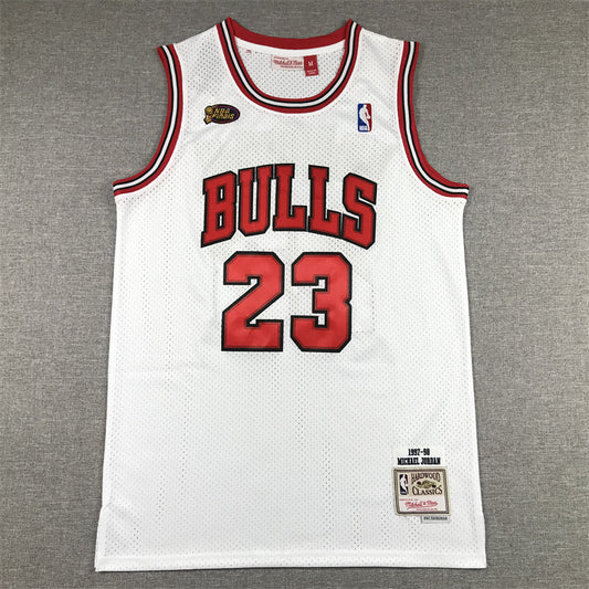 Men's Chicago Bulls Michael Jordan White 1997-98 Hardwood Classics Player Jerseys