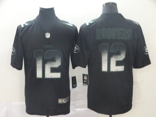 Men's Green Bay Packers Aaron Rodgers #12 Black Game Team Jerseys