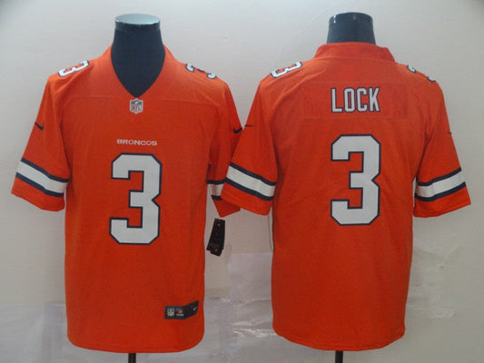 Men's Denver Broncos Drew Lock #3 Orange Game Player Jerseys