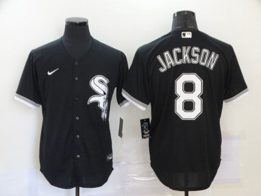 Men's Chicago White Sox Bo Jackson #8 Black Replica Baseball Jerseys