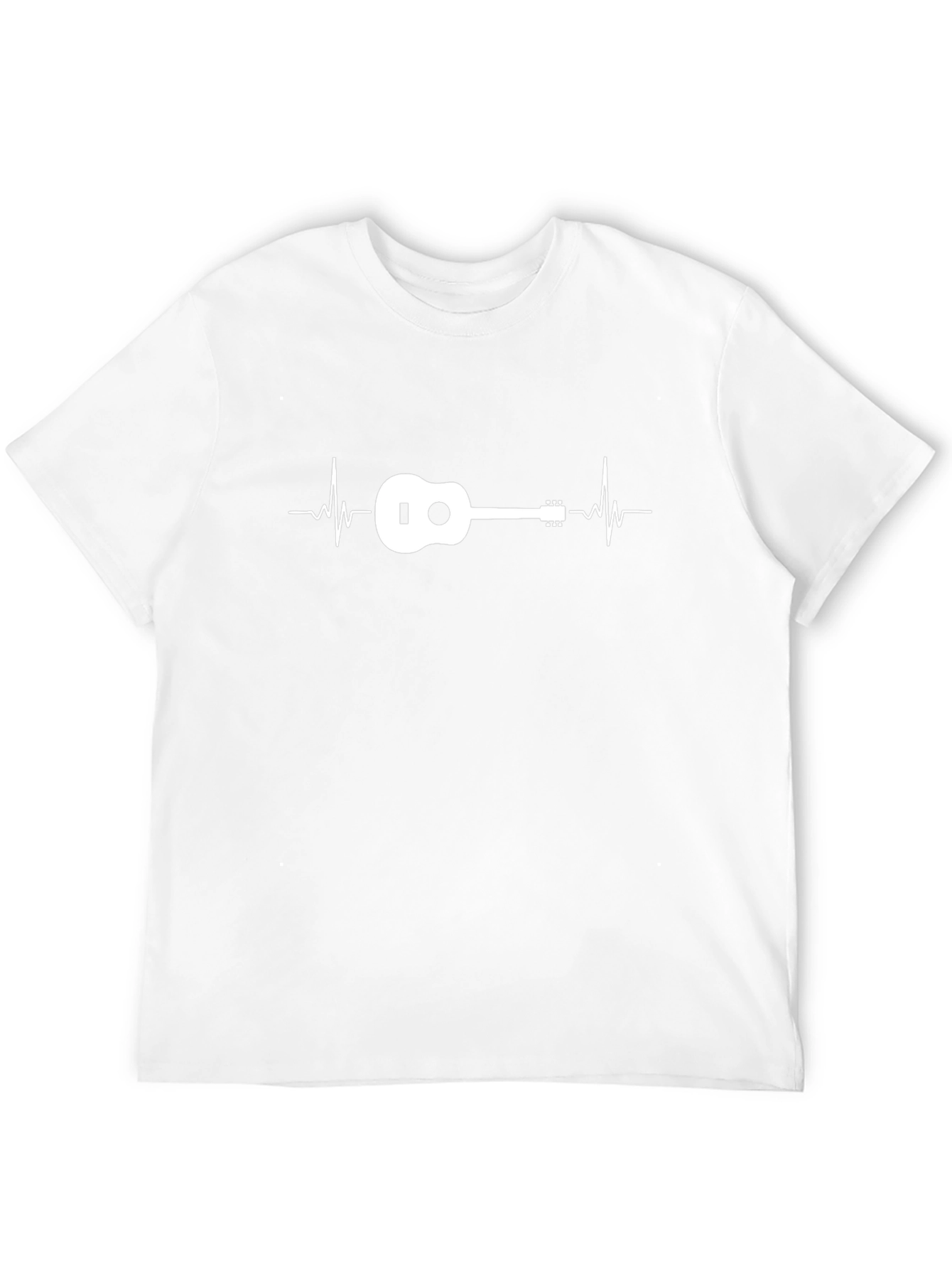 Ukulele Heartbeat Graphic Black T-Shirt