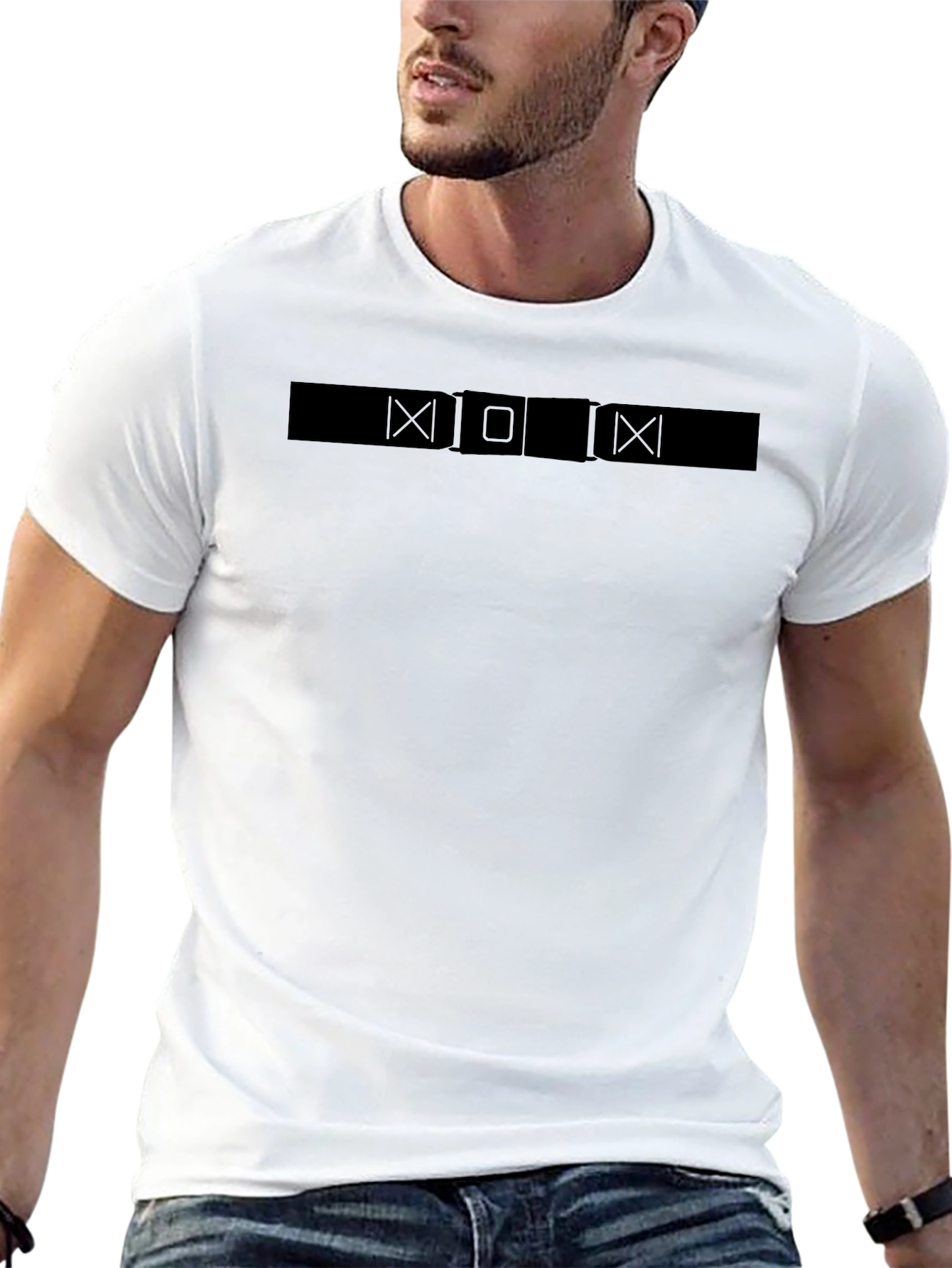Mens Solid Black Crew Neck T-Shirt