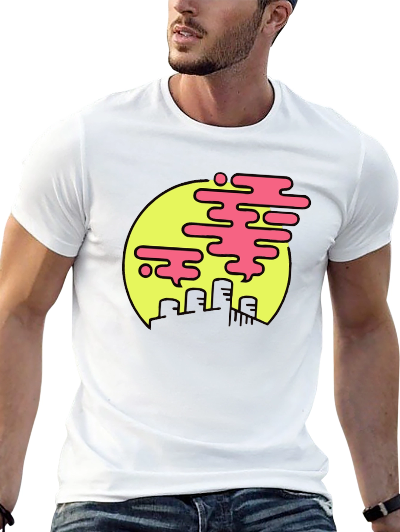 Cool Graphic Tee - Pollution Art Design