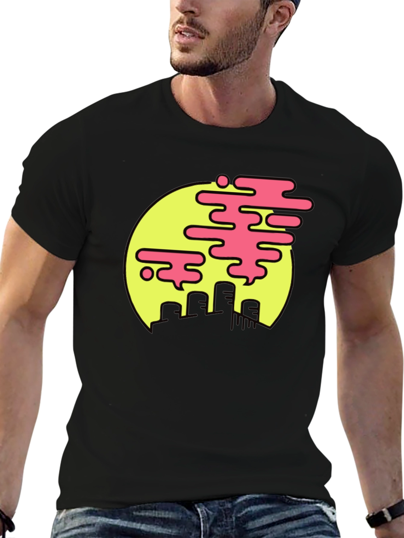 Cool Graphic Tee - Pollution Art Design