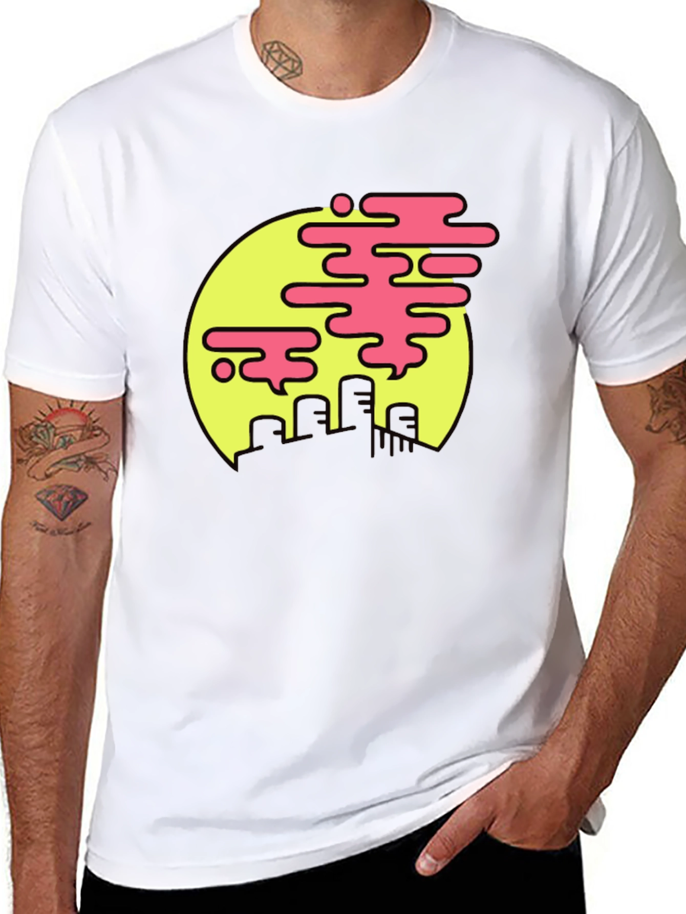Cool Graphic Tee - Pollution Art Design