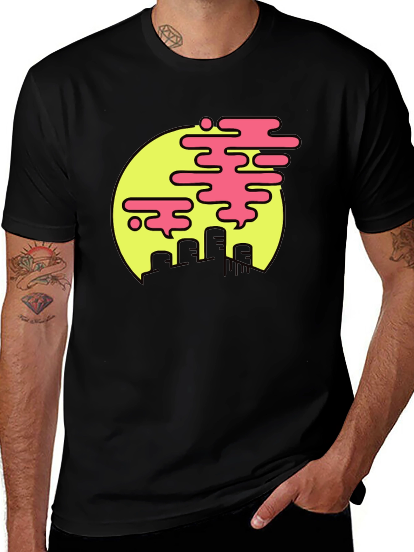 Cool Graphic Tee - Pollution Art Design
