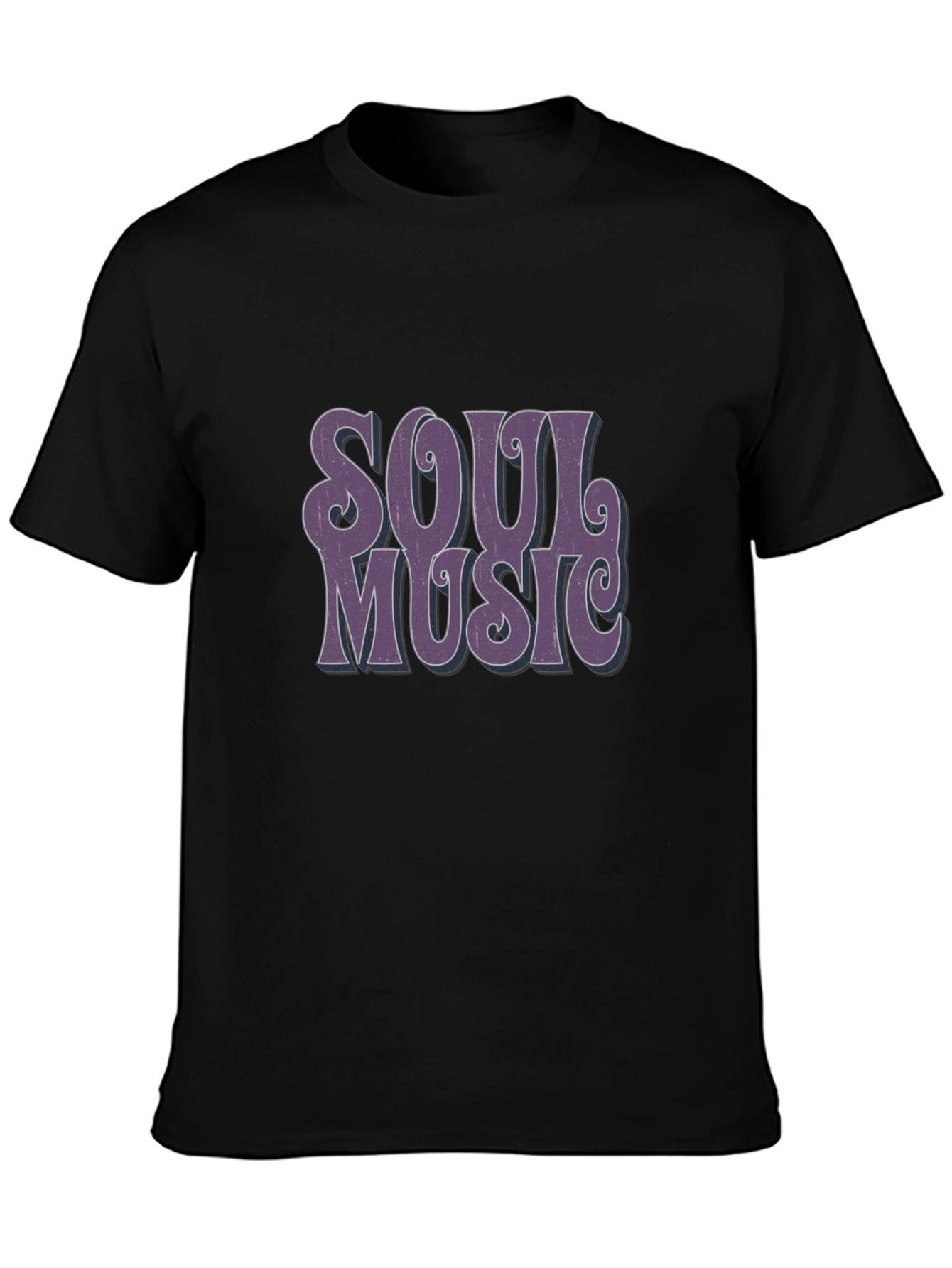 Retro Soul Music Graphic Tee - Black Casual T-Shirt