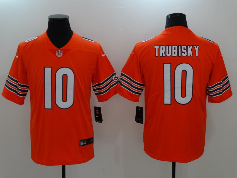Men's Mitch Trubisky #10 Chicago Bears Season Jerseys Orange