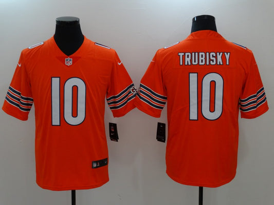 Men's Chicago Bears Mitch Trubisky #10 Orange Game Jerseys