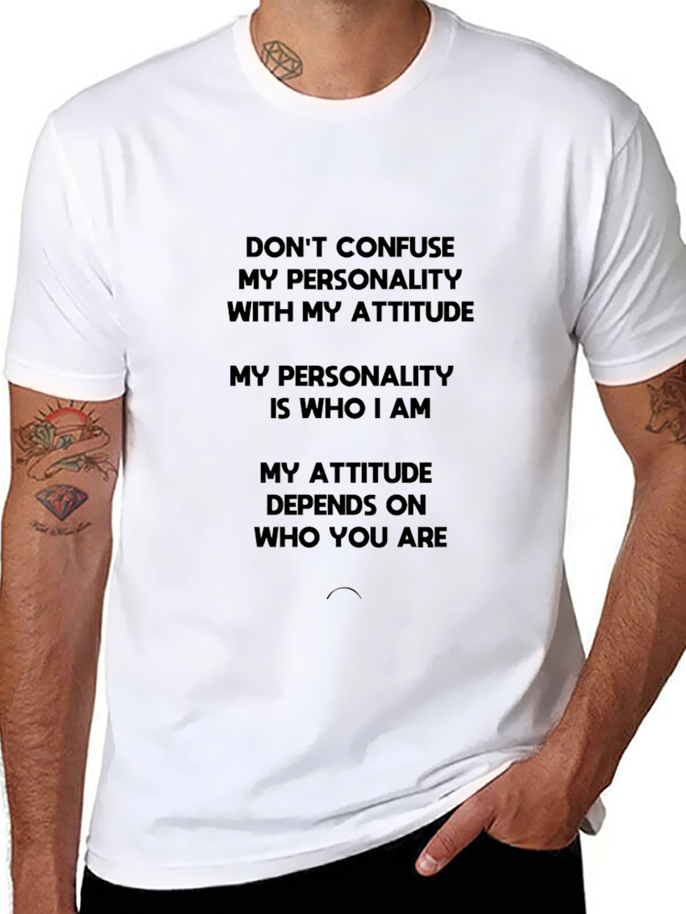 Personality Attitude T-Shirt - Black