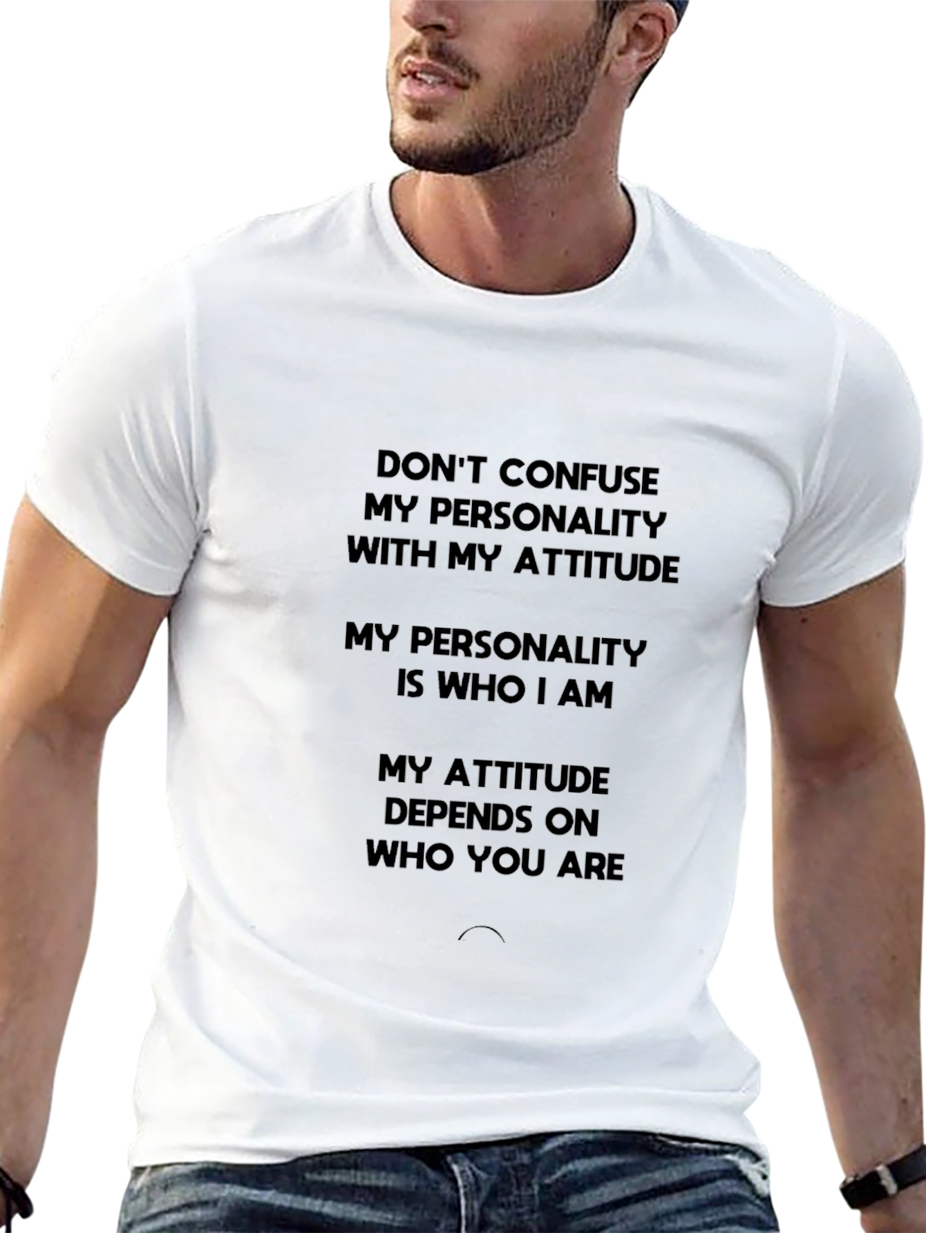 Personality Attitude T-Shirt - Black