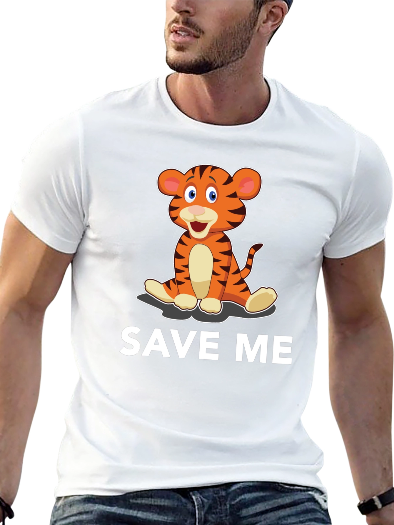 Save Me Tiger Graphic Tee - Conservation Awareness