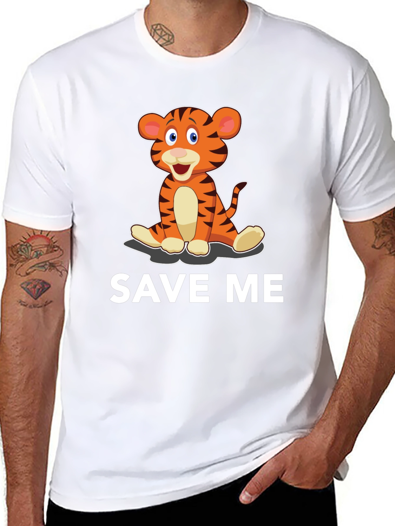 Save Me Tiger Graphic Tee - Conservation Awareness