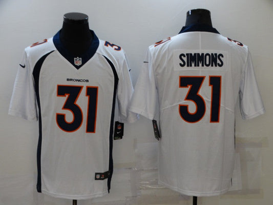 Men's Denver Broncos Justin Simmons #31 White Game Jerseys