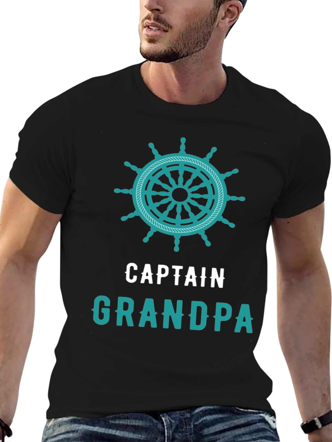 Captain Grandpa T-Shirt - Nautical Theme