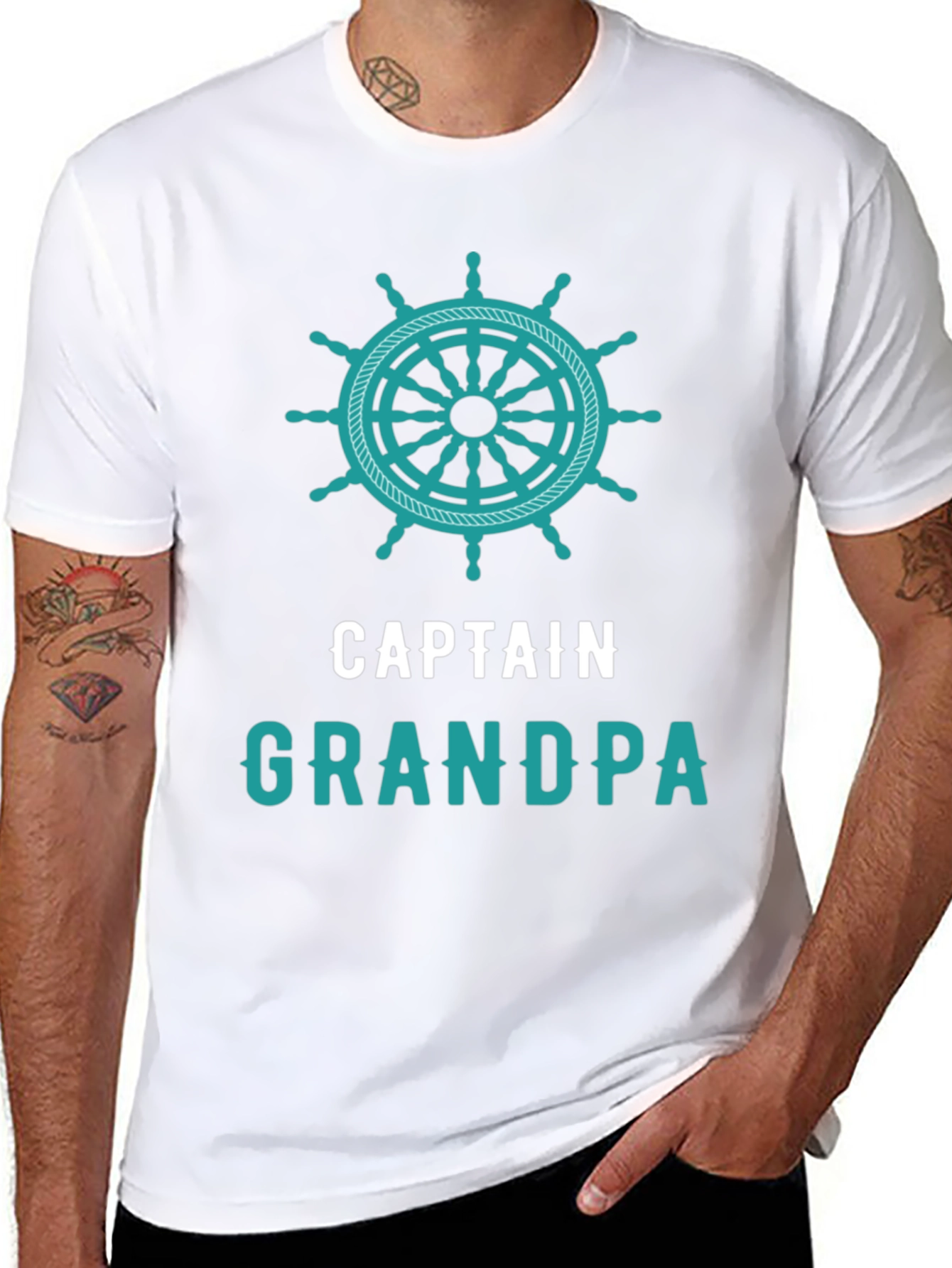 Captain Grandpa T-Shirt - Nautical Theme