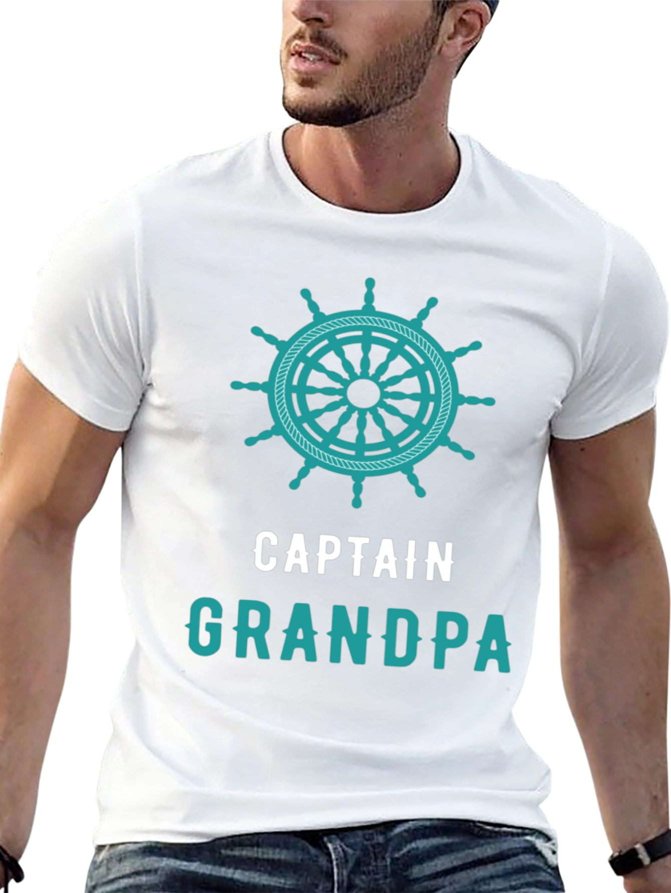 Captain Grandpa T-Shirt - Nautical Theme