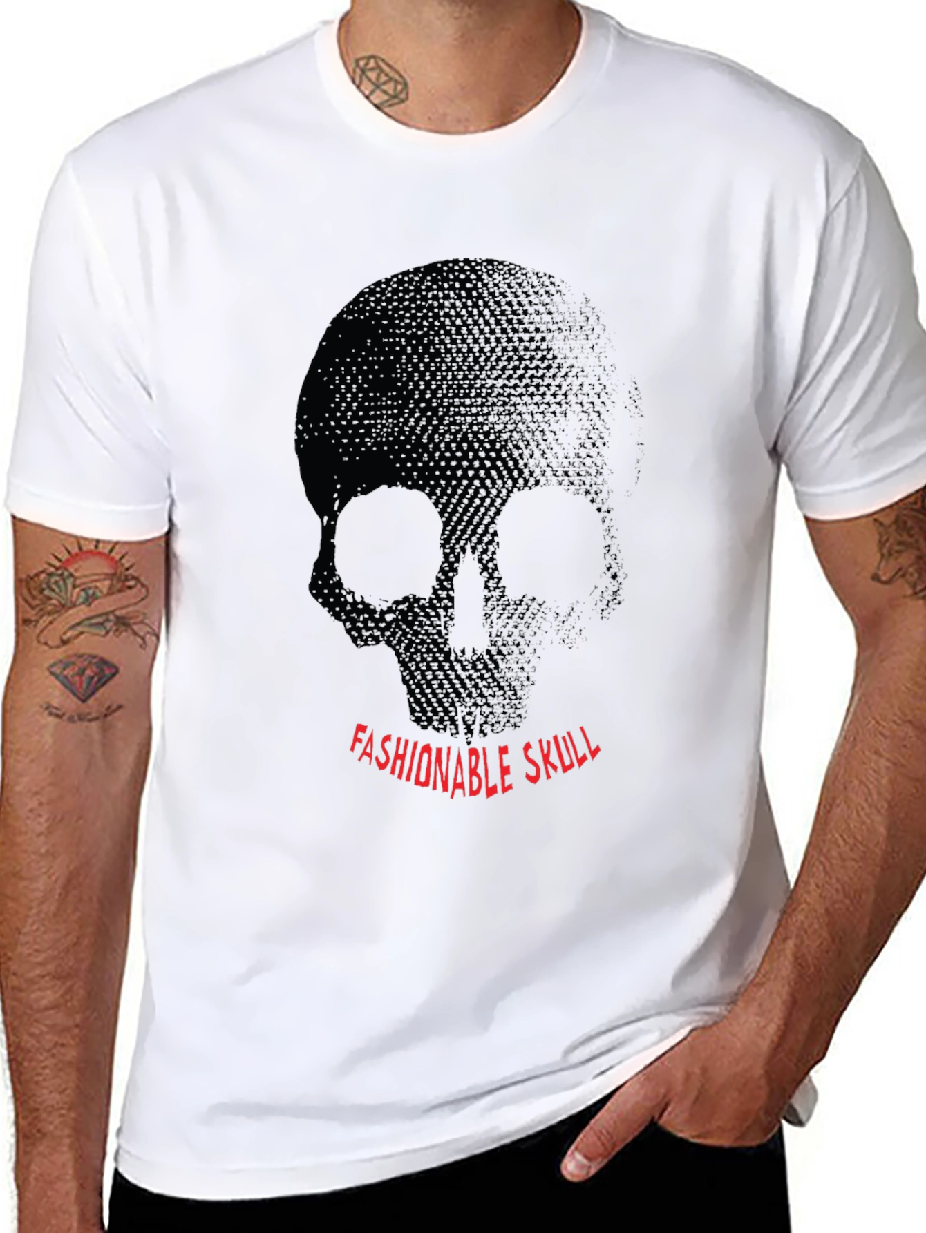 Fashionable Skull Graphic Black T-Shirt
