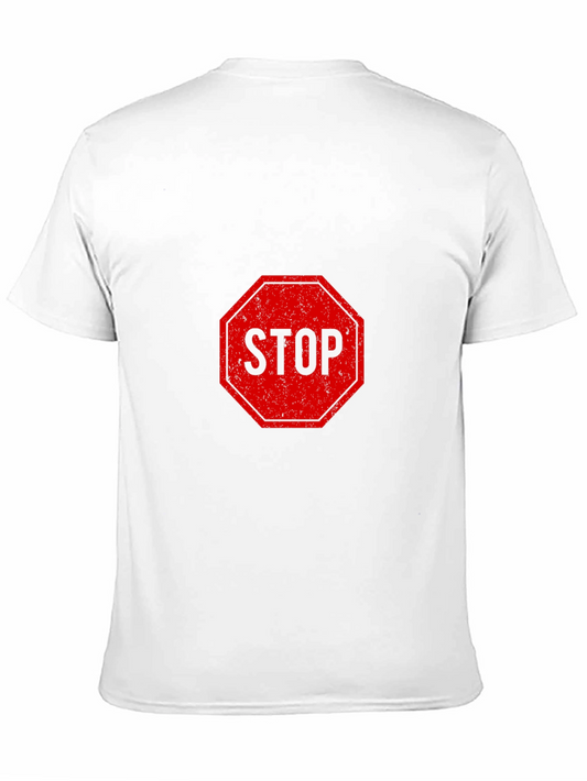 Stop Sign Graphic Tee - Black Short Sleeve
