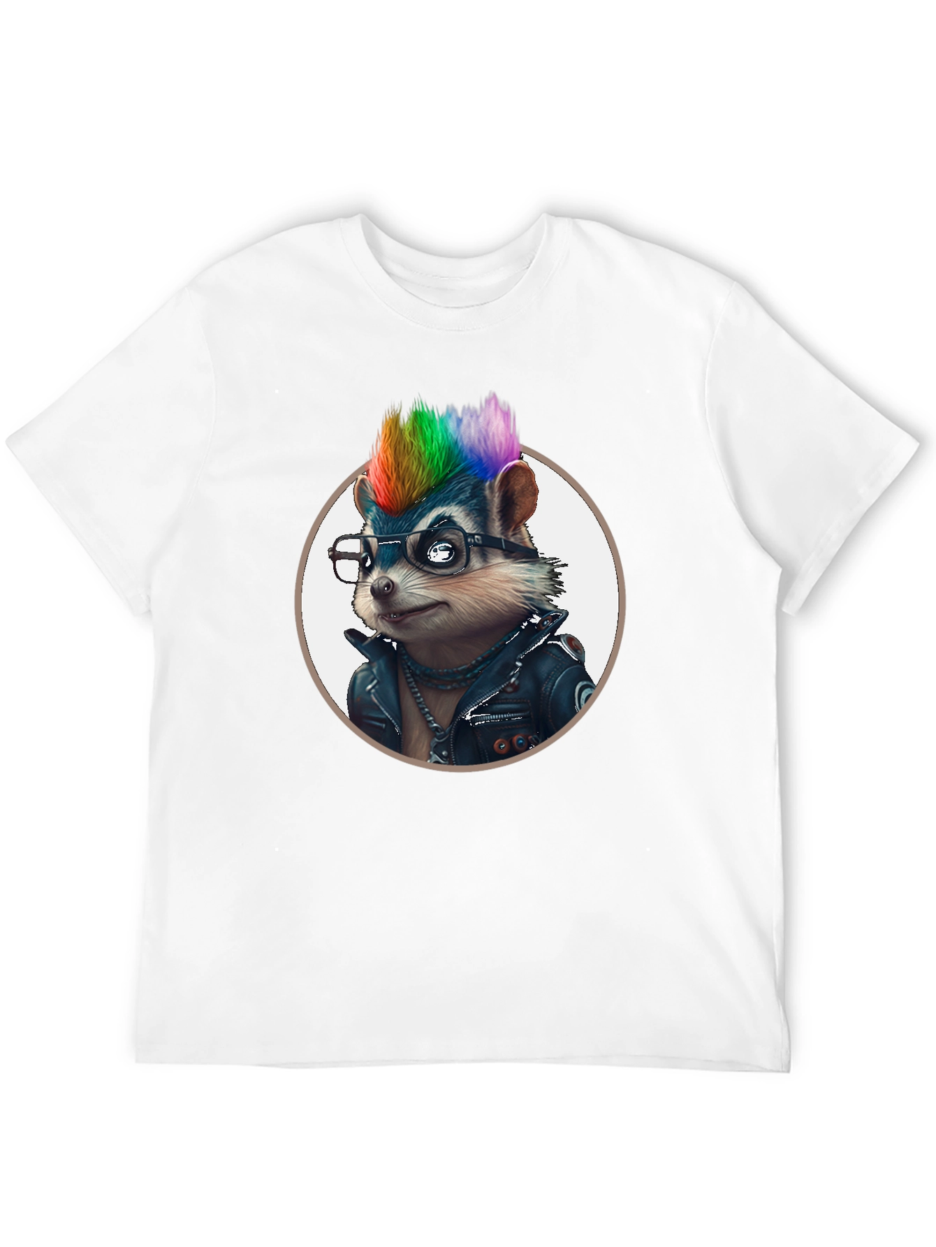 Cool Hedgehog in Leather Jacket Graphic Tee