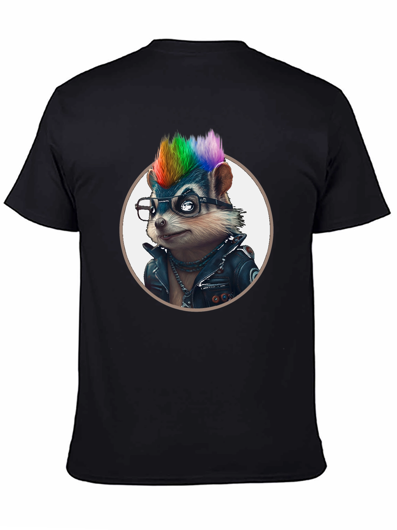 Cool Hedgehog in Leather Jacket Graphic Tee