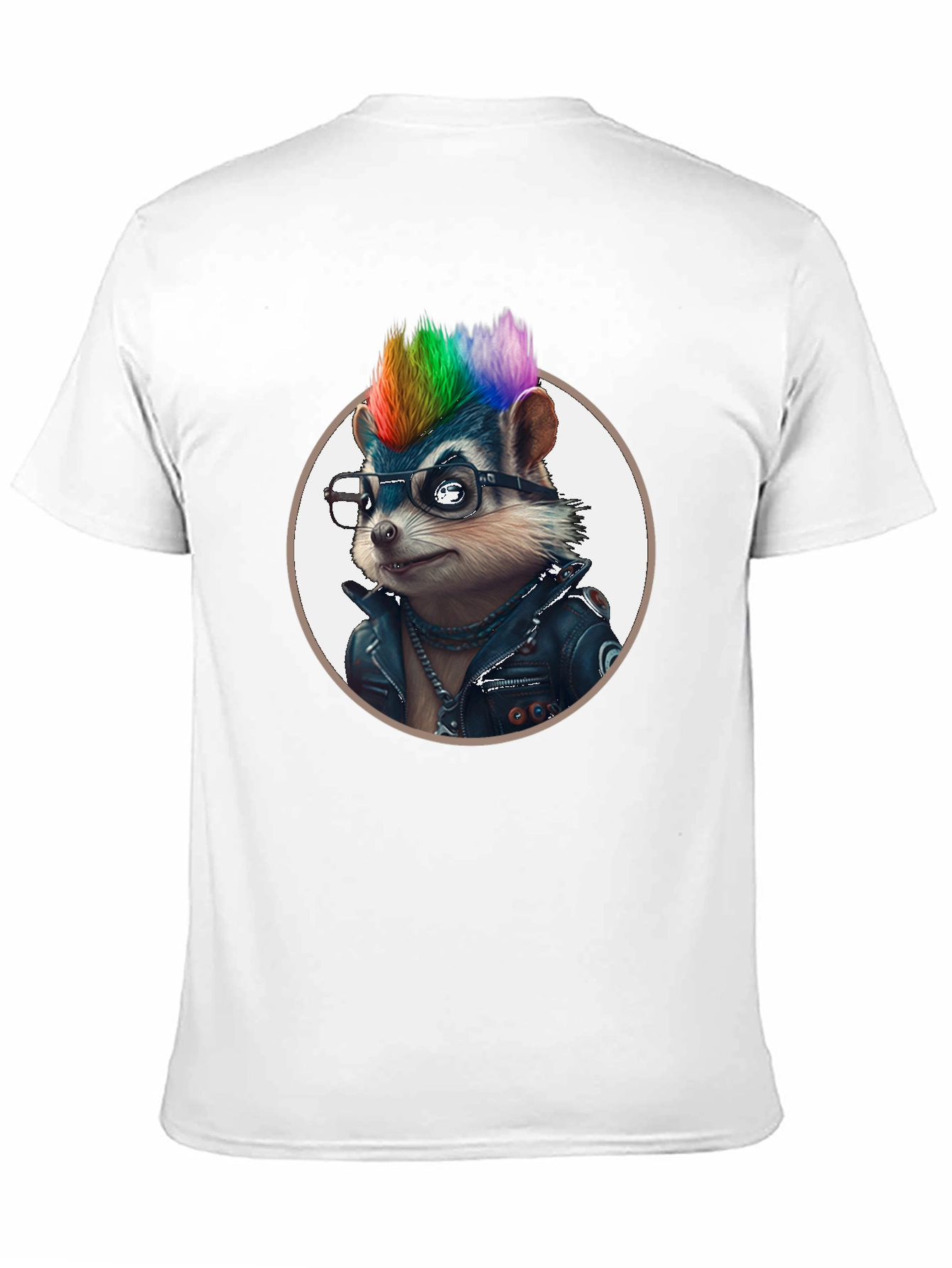 Cool Hedgehog in Leather Jacket Graphic Tee