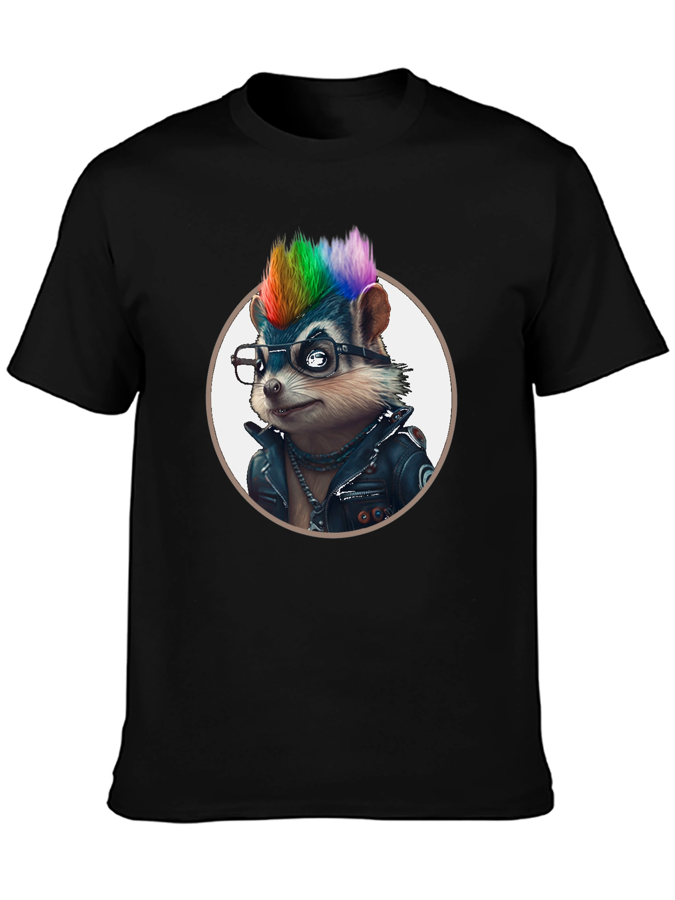 Cool Hedgehog in Leather Jacket Graphic Tee