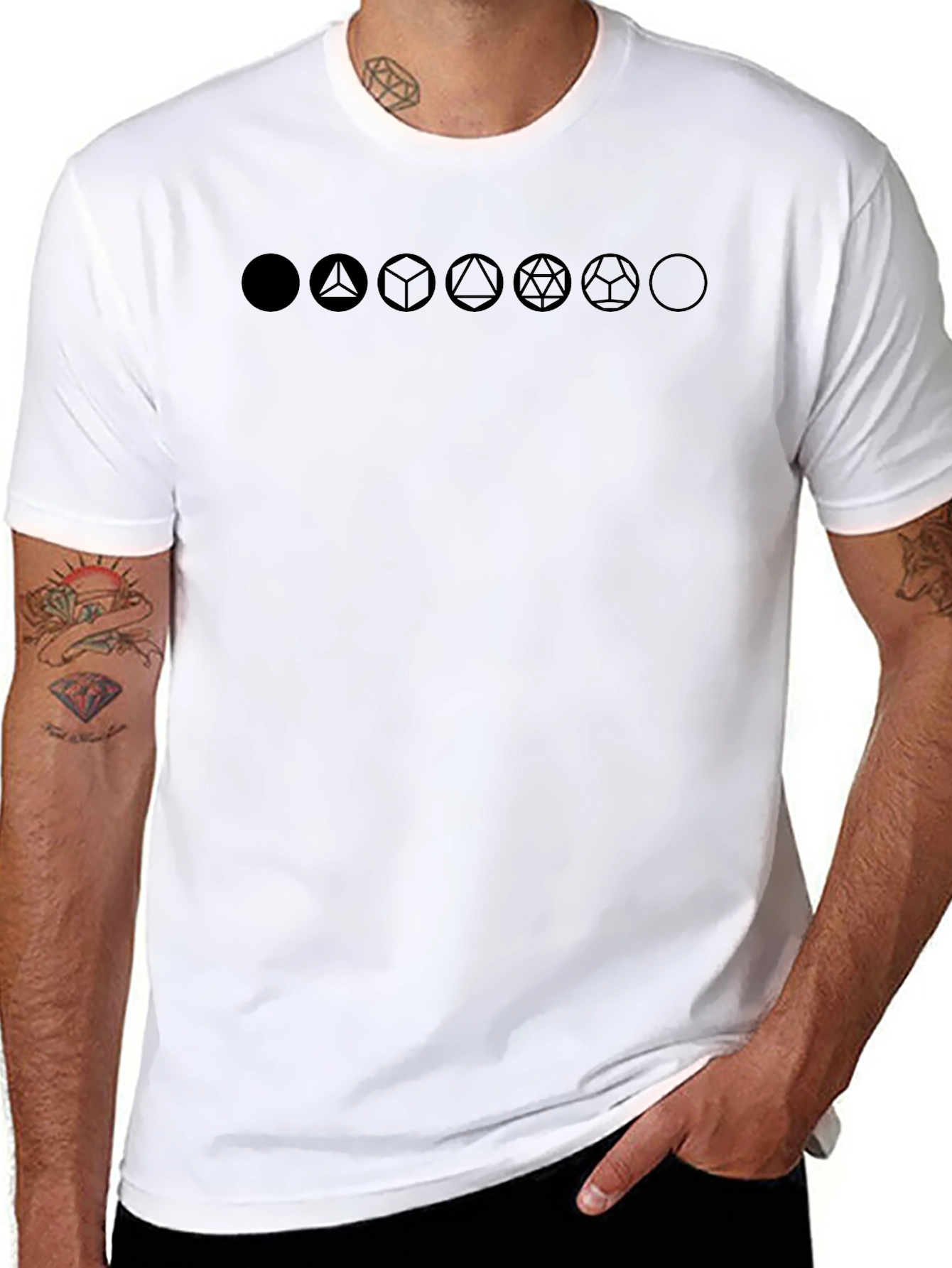 Geometric Platonic Solids Graphic T-Shirt