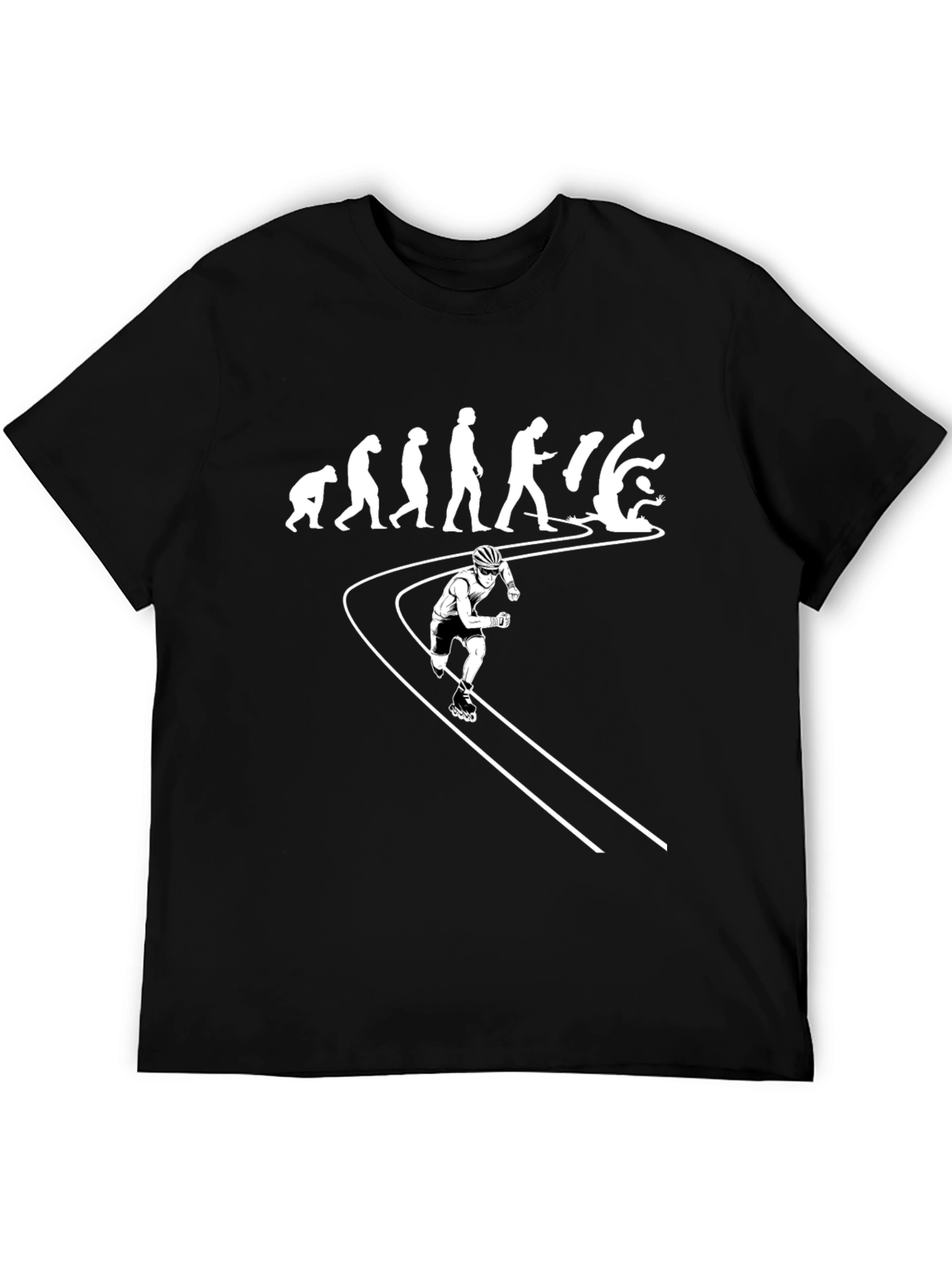 Evolution of Inline Skating Black T-Shirt