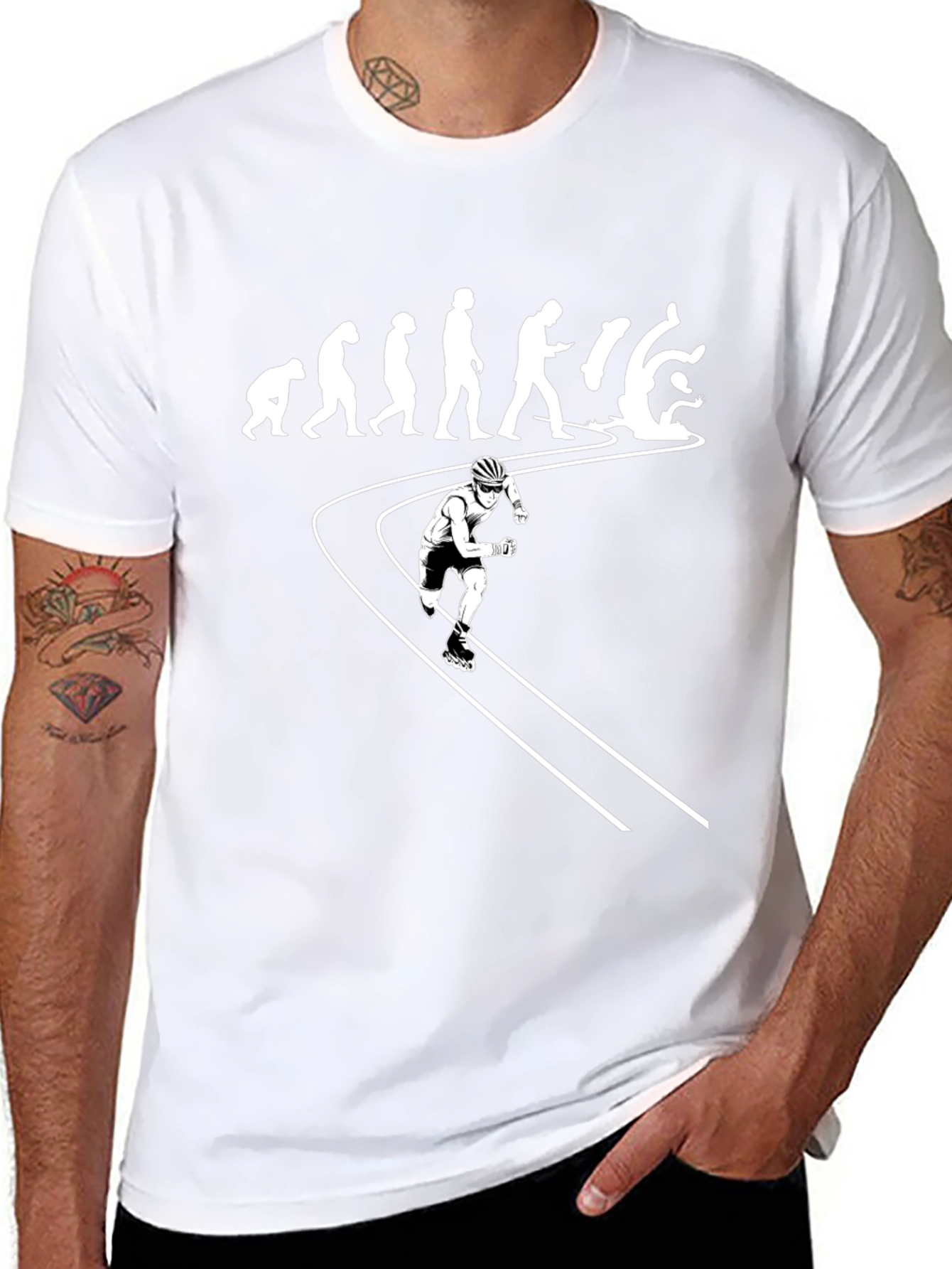 Evolution of Inline Skating Black T-Shirt