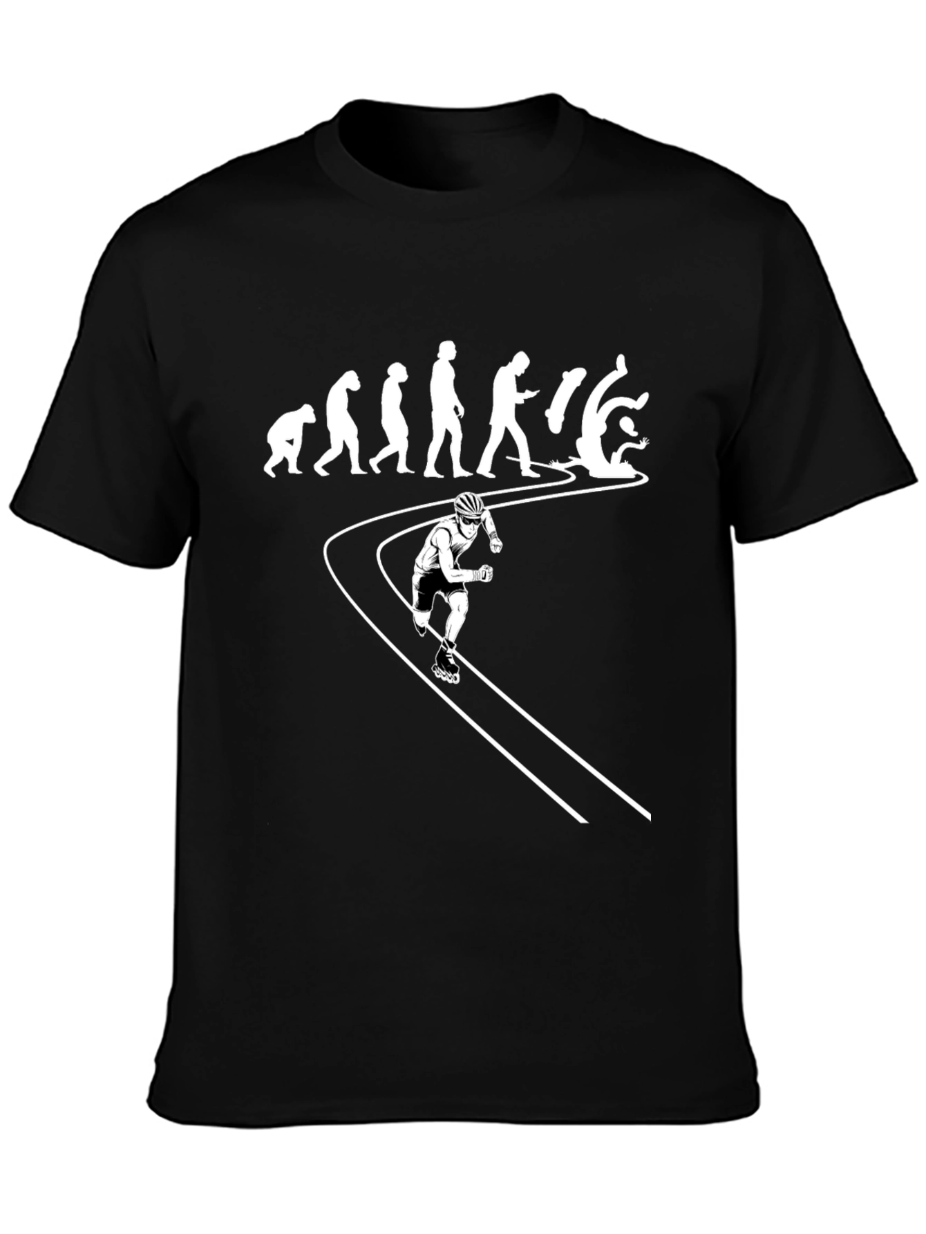 Evolution of Inline Skating Black T-Shirt